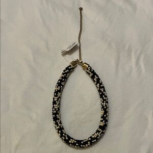 Free People Black and White Beaded Necklace